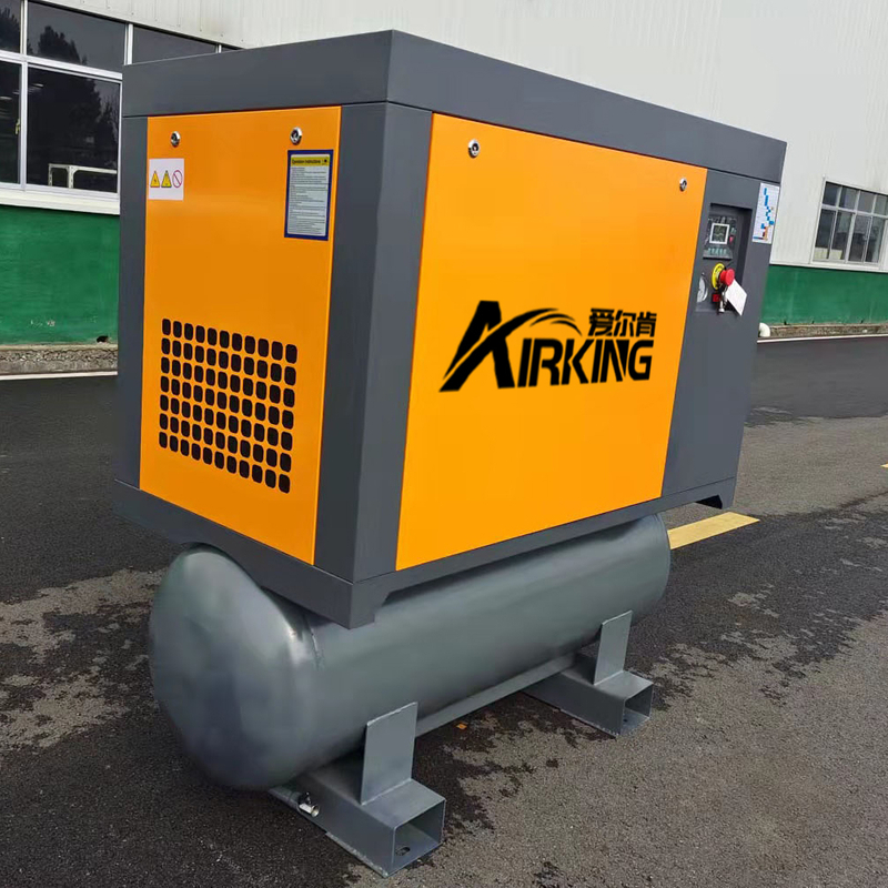 10HP 8Bar AIRKING 3in1 kompresor udara ulir terpasang di pengering dengan tangki penerima udara