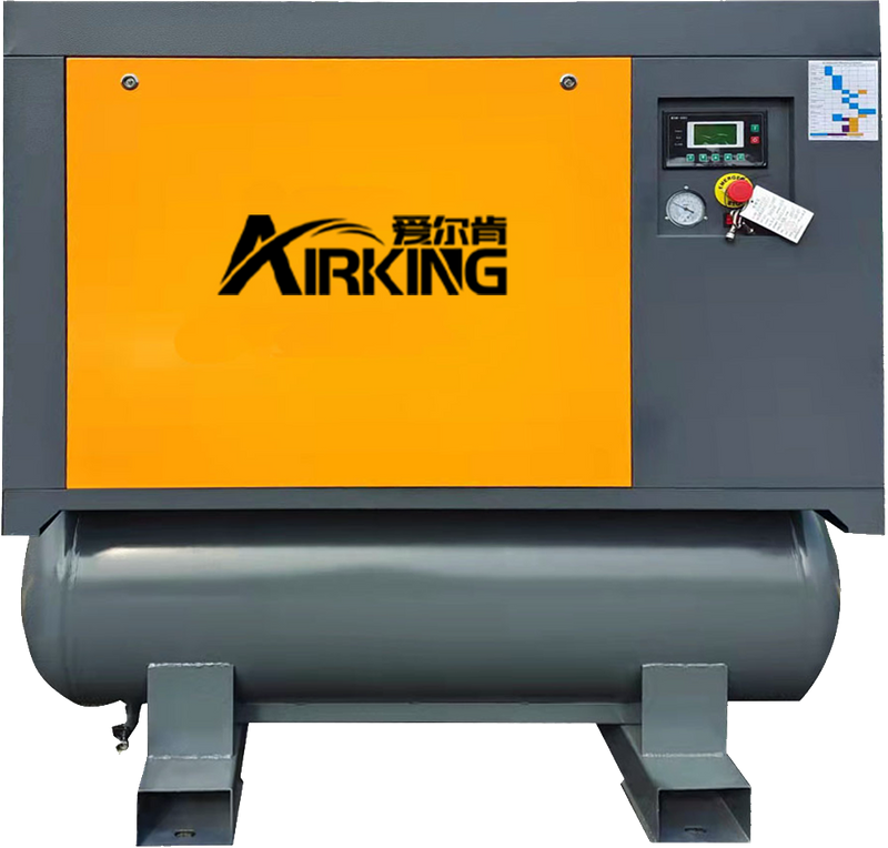 10HP 8Bar AIRKING 3in1 kompresor udara ulir terpasang di pengering dengan tangki penerima udara