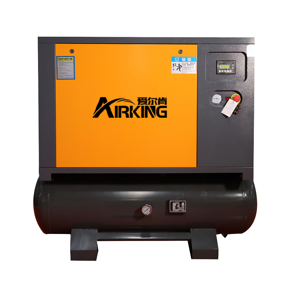 10HP 8Bar AIRKING 3in1 kompresor udara ulir terpasang di pengering dengan tangki penerima udara